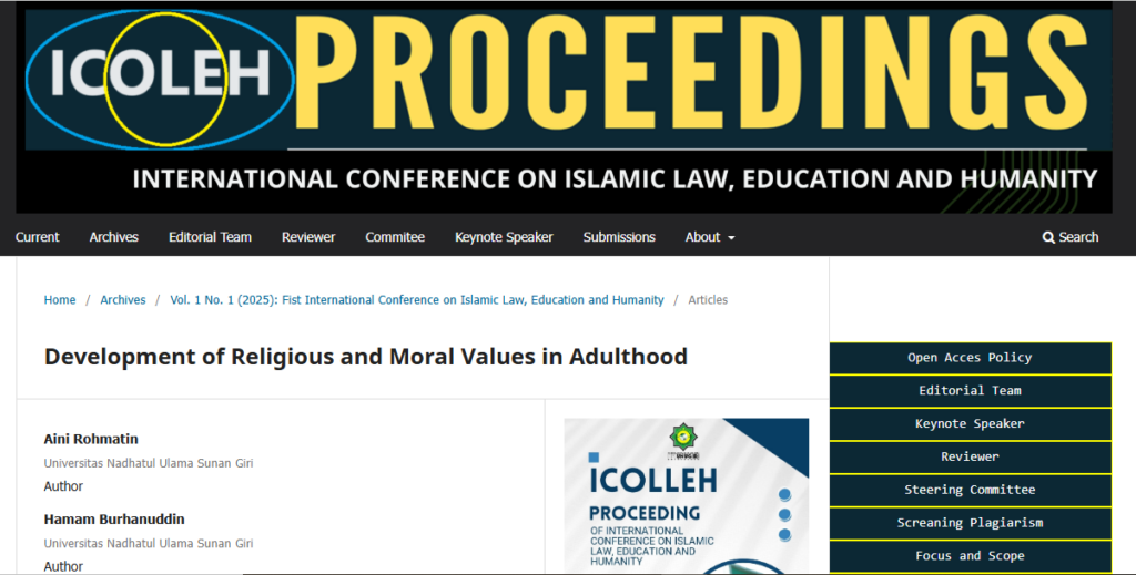 Development of Religious and Moral Values ​​in Adulthood