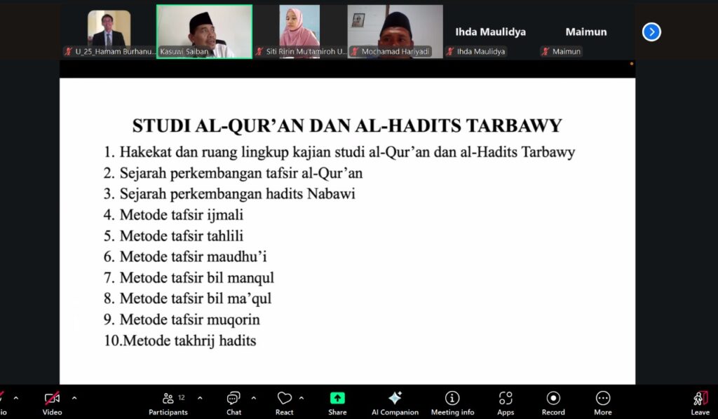 Kuliah Pakar Studi Quran Prof. Kasuwi Saeban