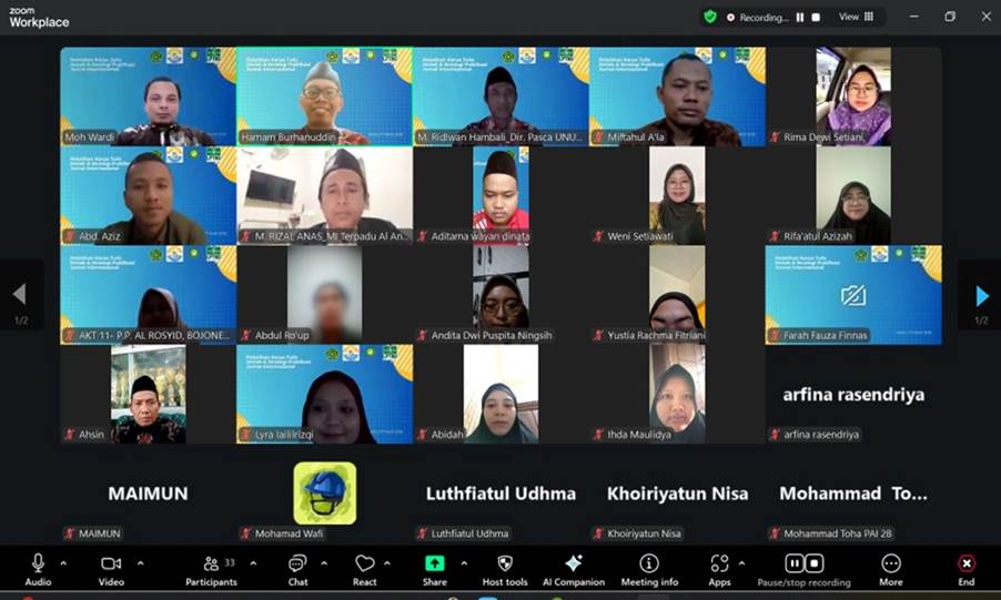 Perkuat Publikasi Internasional, Prodi MPAI Pascasarjana UNUGIRI Gelar Pelatihan Penulisan Jurnal Ilmiah